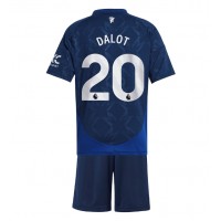 Camiseta Manchester United Diogo Dalot #20 Segunda Equipación Replica 2024-25 para niños mangas cortas (+ Pantalones cortos)